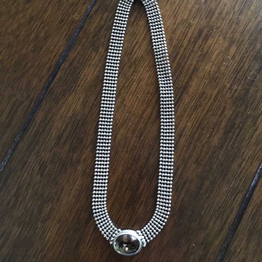 Beautiful sterling and smoky quartz necklace